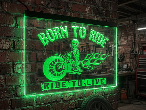 Image of Born To Ride Illuminated Sign