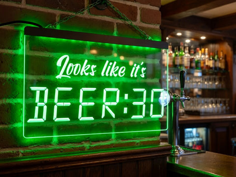 Image of Looks like it's Beer Thirty Illuminated Sign