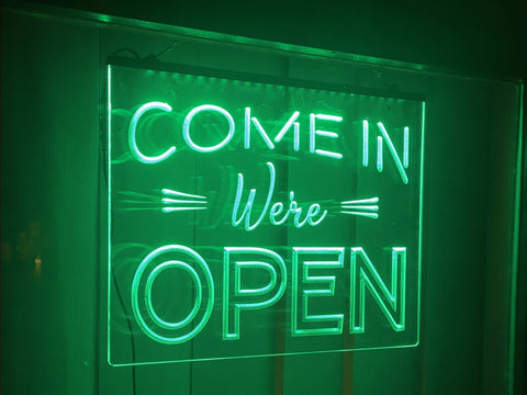 Image of Come in We're Open Illuminated LED Neon Sign