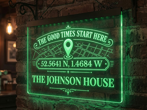 Image of Personalized Coordinates LED Neon Sign