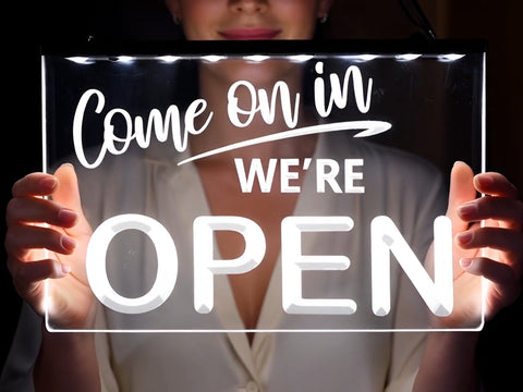Image of Come On In We're Open Illuminated Sign