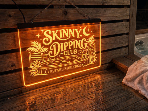 Image of Skinny Dipping Club Personalized Illuminated LED Sign