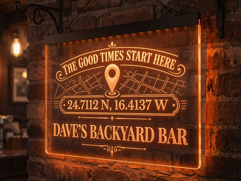 Image of Personalized Coordinates LED Neon Sign