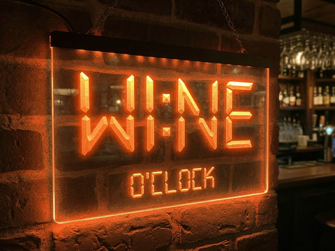 Image of Wine O'clock Illuminated Sign