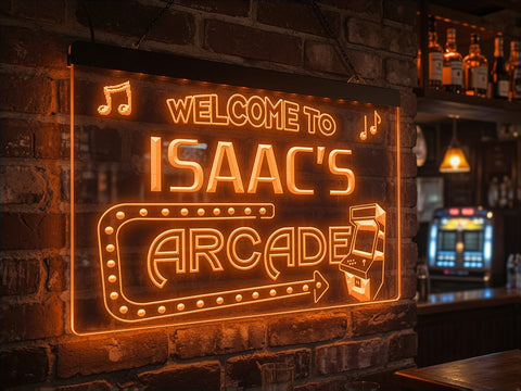 Image of Welcome To My Arcade Personalized Illuminated Sign