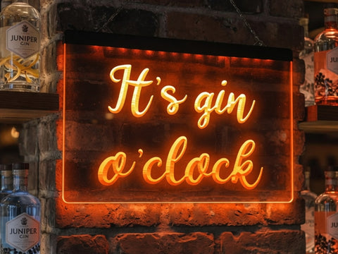 Image of It's Gin O'clock Illuminated Sign