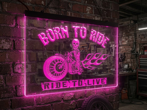 Image of Born To Ride Illuminated Sign