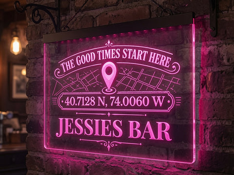 Image of Personalized Coordinates LED Neon Sign