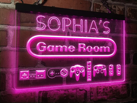 Image of Retro Game Room Personalized Illuminated Sign