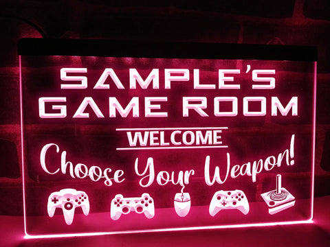 Image of Game Room Personalized Illuminated Sign