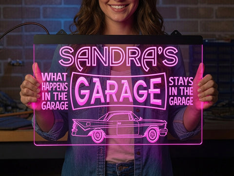 Image of Car Garage Personalized Illuminated LED Neon Sign