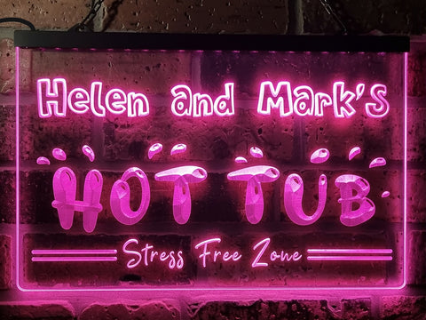 Image of Hot Tub Personalized Illuminated Sign