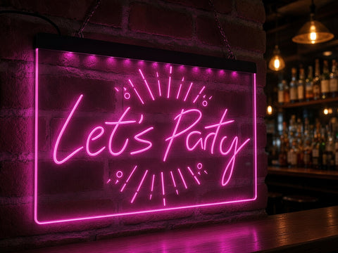 Image of Let's Party Illuminated LED Neon Sign