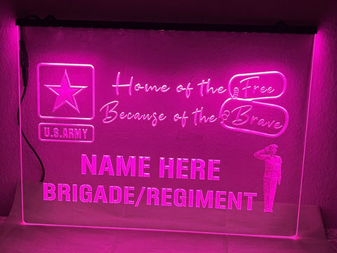 Image of US Army Personalized Illuminated Sign
