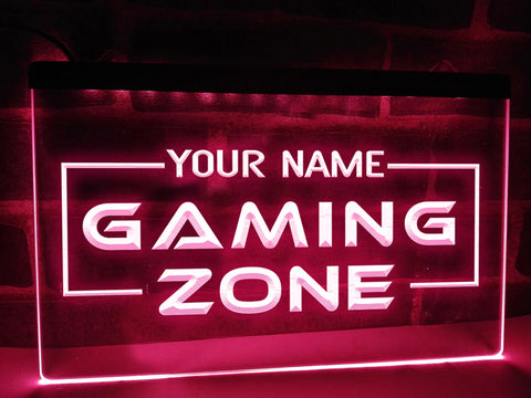 Image of Personalized Gaming Zone LED neon sign in pink