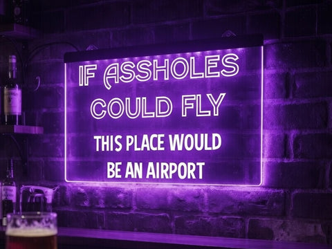 Image of If Assholes Could Fly Funny Illuminated Sign