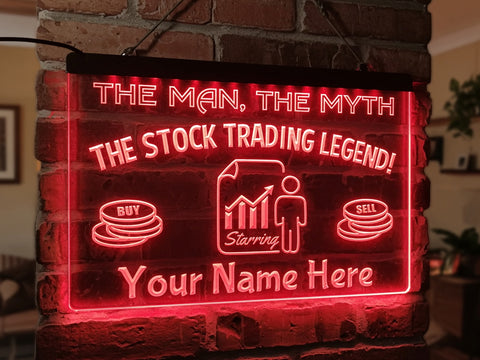 Image of The Stock Trading Legend Personalized Illuminated Sign