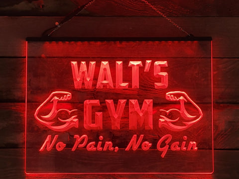 Image of No Pain, No Gain Personalized Illuminated Gym Sign