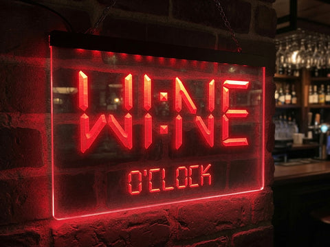 Image of Wine O'clock Illuminated Sign