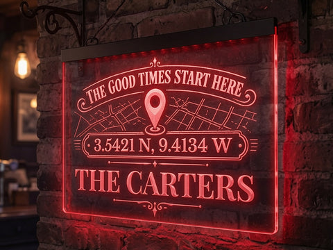 Image of Personalized Coordinates LED Neon Sign