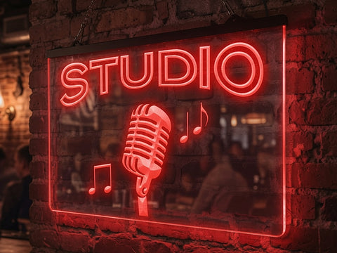 Image of Studio Microphone Illuminated Sign