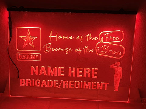Image of US Army Personalized Illuminated Sign