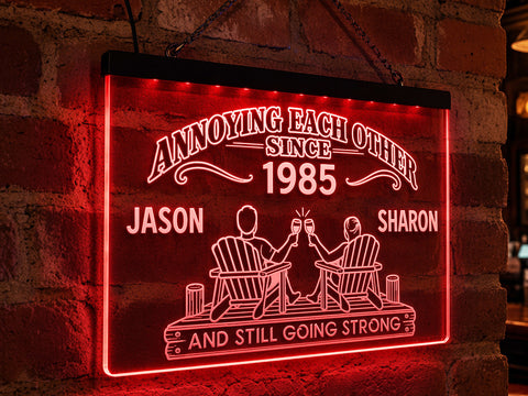 Image of Annoying Each Other Since - Personalized Couples LED Sign
