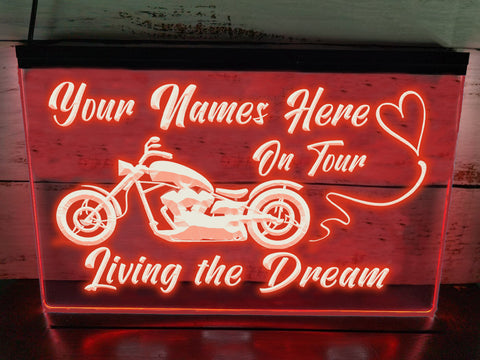 Image of Motorcycle on Tour LED neon sign in red