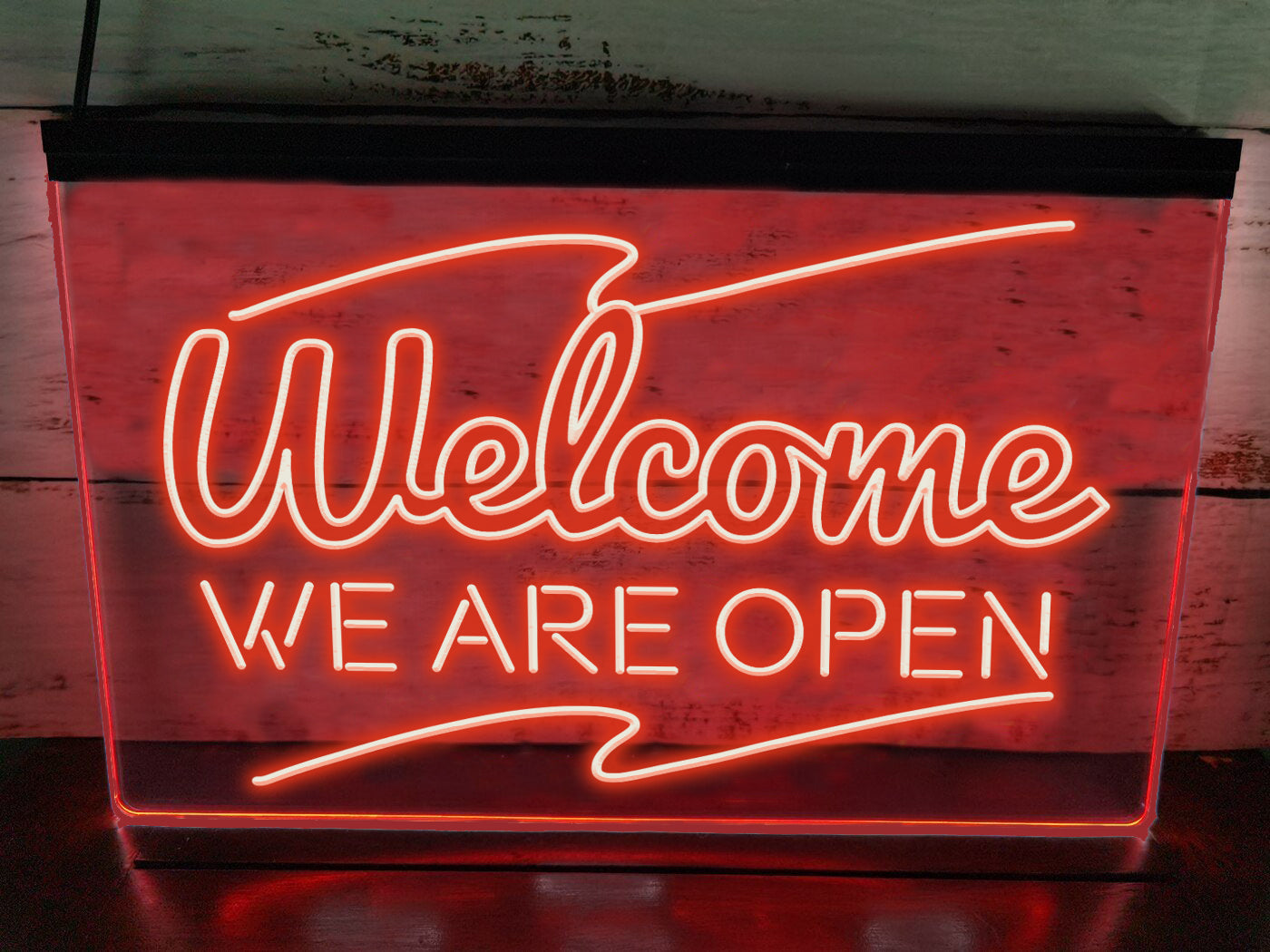 Welcome We Are Open Illuminated Sign