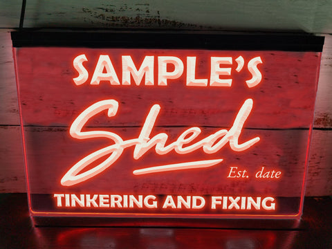 Image of Personalized Shed LED Neon Sign in Red