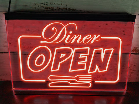 Image of Diner Open Illuminated LED Neon Sign