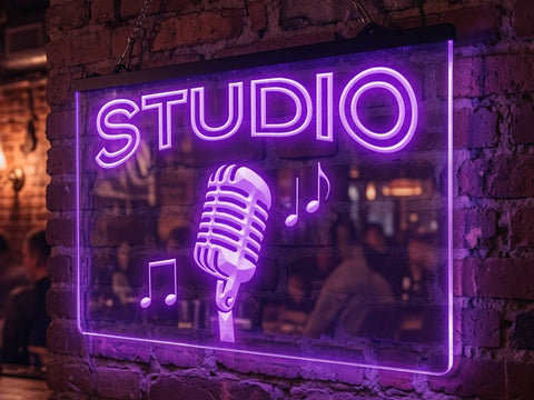 Image of Studio Microphone Illuminated Sign