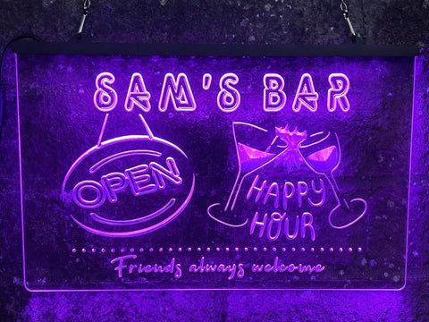 Image of Happy Hour Bar Personalized Illuminated Sign