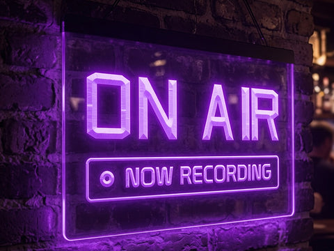 Image of On Air Now Recording Illuminated Sign