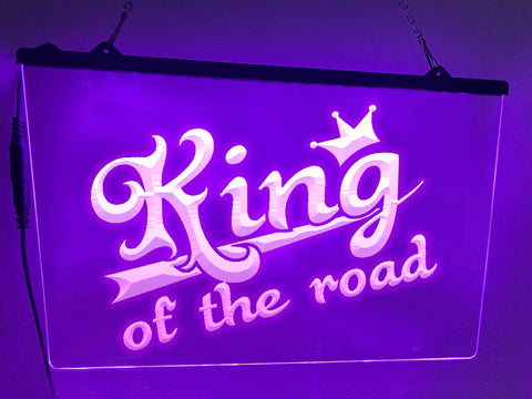 Image of King Of The Road LED neon sign in violet