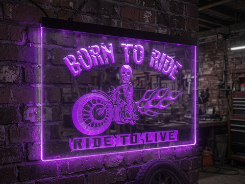 Image of Born To Ride Illuminated Sign