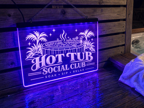 Image of Hot Tub Social Club Illuminated LED Sign
