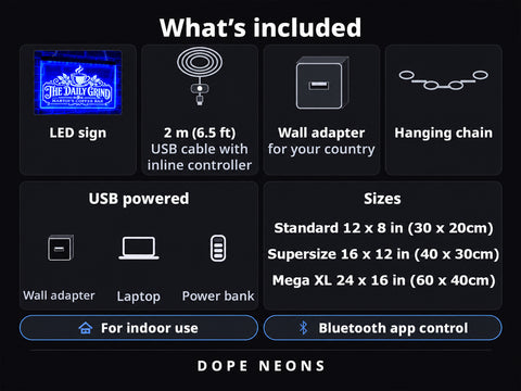 Image of The Daily Grind Personalized Illuminated LED Sign