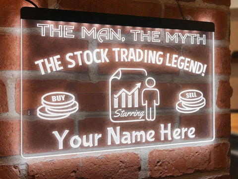 Image of The Stock Trading Legend Personalized Illuminated Sign