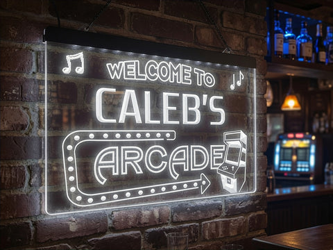 Image of Welcome To My Arcade Personalized Illuminated Sign
