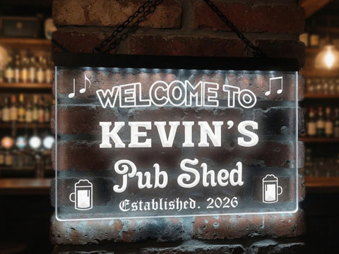 Image of Pub Shed Personalized Illuminated LED Neon Sign