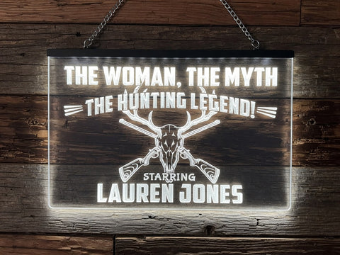 Image of Hunting Legend Personalized Illuminated Sign