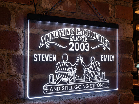Image of Annoying Each Other Since - Personalized Couples LED Sign