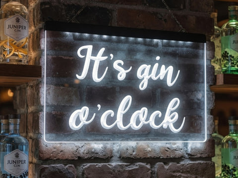 Image of It's Gin O'clock Illuminated Sign