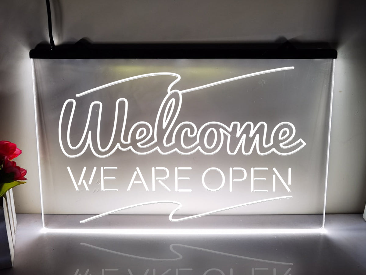 Welcome We Are Open Illuminated Sign