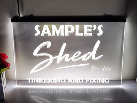 Image of Personalized Shed LED Neon Sign in White