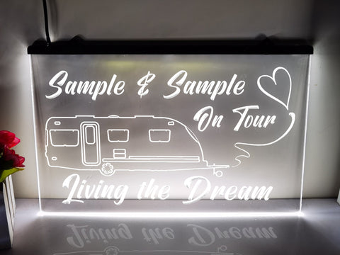 Image of Personalized Caravan on Tour LED neon sign in white