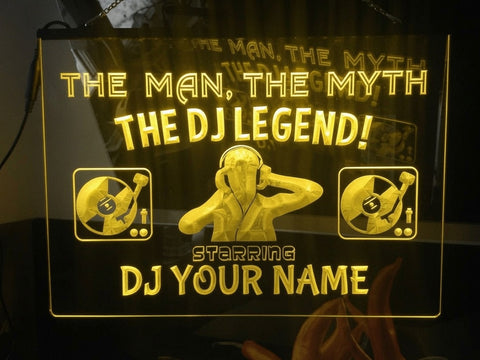 Image of The DJ Legend Personalized Illuminated Sign