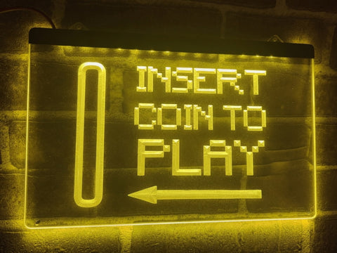 Image of Insert Coin To Play Illuminated Sign