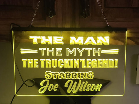 Image of Truckin' Legend Personalized Illuminated Sign